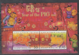 Christmas Island - 2007 Lunar New Year Of The Pig. Zodiac Astrology Celebrations.animals.S/S. MNH.** - Christmas Island