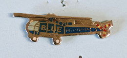 Pin's Hélicoptere Blue Signé TPC Paris - Avions