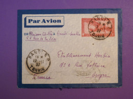 DJ 1 INDOCHINE BELLE  LETTRE 1937  PAR AVION HANOI  A TROYES   ++AFF. INTERESSANT + - Lettres & Documents