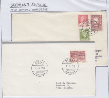 Greenland Station  Dundas 2 Covers  (KG166) - Estaciones Científicas Y Estaciones Del Ártico A La Deriva