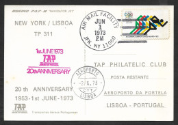 Portugal 20 Ans Premier Vol TAP New York USA Etats Unis Lisbonne Lisboa 1973 First Flight NY Lisbon Boeing 747 - Brieven En Documenten