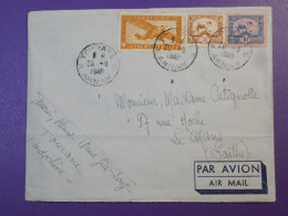 DJ 1 INDOCHINE BELLE  LETTRE    1949 PETIT BUREAU TOURANE AU MANS FRANCE    ++AFF. INTERESSANT++ + - Storia Postale