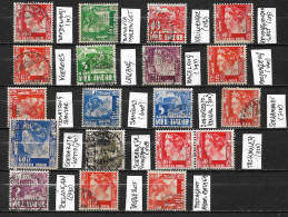 Ned. Indië: 18 Stempels Op 1934-37 Karbouw En Kon. Wilhelmina NVPH Tussen 181-206 Zoals Getoond Op 19 Scans - Niederländisch-Indien