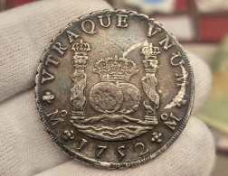 España Spain Fernando VI - 8 Reales Columnario 1752 MF México Km 104.1 Plata - Otros & Sin Clasificación