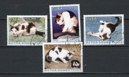 CUBA -  CHATS  N°Yt 4246/4249 Obli. - Used Stamps