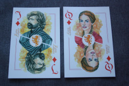 2 PCs Lot /  A Song Of Ice And Fire - Modern Russian Postcard - Playing Cards - Carte Da Gioco