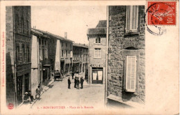 Montrottier Canton Saint-Laurent-de-Chamousset Place De La Bascule Rhône 69770 N°6 Cpa Voyagée En 1908 TB.Etat - Autres & Non Classés