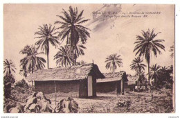 (Guinée Française) 009, A.O.F. Guinée, BR, Environs De Conakry, Village Noir Dans La Brousse, D'un Carnet - Guinée Française