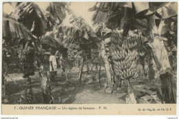 (Guinée Française) 001, FN 7, AOF, Un Régime De Bananes, Dos Non Imprimé - Guinée Française