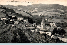 Marchampt Canton De Beaujeu Vue Générale Rhône 69430 Dos Vert Cpa Voyagée En 1922 En B.Etat - Sonstige & Ohne Zuordnung