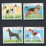 CUBA -  CHIENS  N°Yt 3191+3192+3194+3195 Obli. - Oblitérés