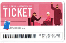 TRANSPORT METRO TRAMWAY AUTOBUS BELGIQUE TICKET BRUXELLES  BRUSSELS - Europe