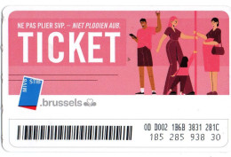 TRANSPORT METRO TRAMWAY AUTOBUS BELGIQUE TICKET BRUXELLES  BRUSSELS - Europa