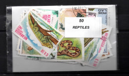 Reptiles - 50 Timbres Différents - Tous Pays - Serpents