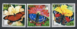 CUBA -  PAPILLONS  N°Yt 4107+4108+4109 Obli. - Used Stamps