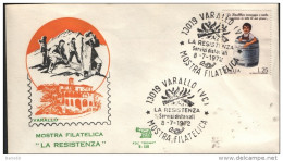 1972 LETTERA CON ANNULLO VARALLO VC MOSTA FILATELICA LA RESISTENZA - Expositions Philatéliques