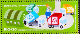 C 3205 Brazil Stamp Rio + 20 Selective Collection Recycling Garbage Truck Hat 2012 - Unused Stamps