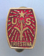 Football Soccer Futbol Calcio - US TRIESTINA  Italy, Vintage Pin Badge Abzeichen, Enamel Buttonhole - Football