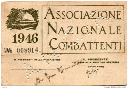 1941 TESSERA ASSOCIAZIONE NAZIONALE COMBATTENTI - Documents