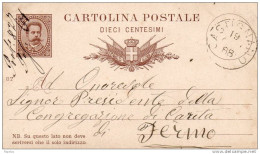 STORIA POSTALE 1888  CARTOLINA  CON ANNULLO CASTIGNANO ASCOLI PICENO - Interi Postali