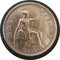 Monnaie Royaume Uni - 1936 - Half Penny George V 2e Effigie, Petite Tête - C. 1/2 Penny