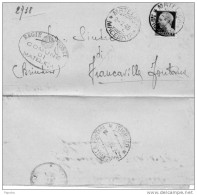 1945 LETTERA CON ANNULLO METALLICA MACERAA + ANNULLO  FRANCAVILLA FONTANA  BRINDISI - Marcofilía