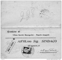 1945 LETTERA CON ANNULLO FRANCAVILLA FONTANA  BRINDISI + ANNULLO MANDURIA TARANTO - Storia Postale