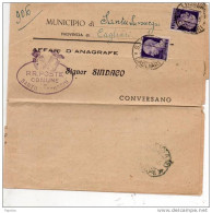 1945 LETTERA CON ANNLLO SANT LUSSURGIU CAGLIARI - Storia Postale