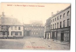 CPA 59 Bavay La Place De L'église Et L'institution De L'Assomption - Bavay