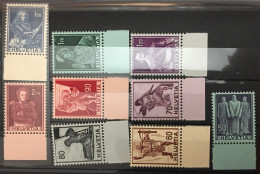 SUISSE - 1941 YT 358 à 366 (9 Timbres) Bord De Feuille Neufs SANS Charnière MNH ** (cote 60€) - Unused Stamps