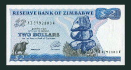 # # # Banknote Simbabwe (Zimbabwe) 2 Dollars 1983 (P-1) UNC # # # - Zimbabwe