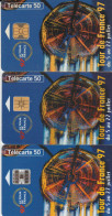 A06 - 3 Télécartes TOUR DE FRANCE 97 Puces Différentes Pour 1 Euro - Autos