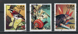 CUBA -  FAUNE ET FLORE  N°Yt 4086+4087+4088 Obli. - Gebruikt