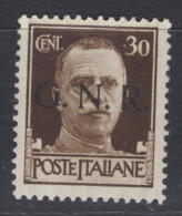 Repubblica Sociale Italiana (1944) - GNR Brescia, 30 Centesimi ** - Mint/hinged