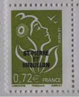 SPM 2008 Marianne De Lamouche  5 TP  0,72+0,88+1,25+2,18+bleu Foncé Ss Val  YT 918/922   Neufs - Unused Stamps