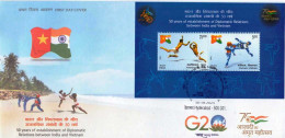 INDIA 2023 JOINT ISSUE WITH VIETNAM 50TH ANNIVERSARY OF DIPLOMATIC RELATIONSHIP BETWEEN INDIA AND VIETNAM MS FDC USED - Emissions Communes