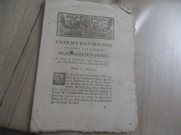 L11 Protestantisme Extrait D'un Sermon Prononcé à La Chapelle De Sa Majesté Danoise 9/1/1757 Par SHREIBER - Décrets & Lois