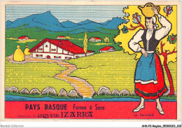 AHKP2-0075 - REGION - MIDI-PYRENEES - Pays Basque - Ferme à Sare - La Fermière LIQUEUR IZARRA PUB - Sare