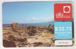 LEBANON - Jbeil Sea View , Alfa Recharge Card 22.73$, Exp.date 02/02/14, Used - Libano