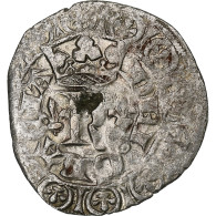 France, Charles V, Blanc Au K, 1365-1380, Billon, TTB+, Duplessy:363 - 1364-1380 Carlo V Il Saggio 