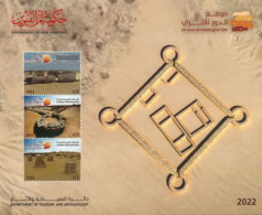 U.A.E. - 2022, , MINIATURE STAMPS SHEET OF ED - DOUR ARCHOELOGICAL SITE, UMM ALQUWAIN, UMM(**). - Emirati Arabi Uniti