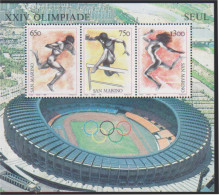 SAN MARINO 1988 Foglietto BF42 "Olimpiade Di Seul". - Blocks & Sheetlets