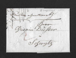 1824 HEIMAT BERN ► Siegel-Faltbrief Mit Zusätzlicher Factura Burgdorf Nach Schwyz An Den Handelsmann Crispin Dusser - ...-1845 Prephilately