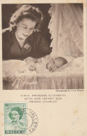 Carte Maximum -  H.R.H. Princess Elizabeth With Her Infant Son Prince Charles - Malta