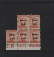 Italien Michel Cat.No. Venezia Mnh/** 23 Bloc Of Five - Venezia Julia