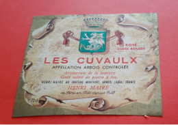 ETIQUETTE ANCIENNE DECOLLEE / ARBOIS / LES CUVAULX / ROSE CUVEE ROUSSE / HENRI MAIRE - Pink Wines