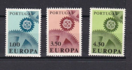 3 Timbres  Europa - CEPT  1967    Portugal Neufs **  N° Yvert & Tellier   1007 - 1008 - 1009  Europa - 1967