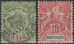 MARTINIQUE Poste   44 45 (o) Type Groupe 1899 (CV 4 €) [ColCla] - Oblitérés