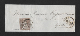 1860 HEIMAT GENÈVE ► Vororts-Faltbrief Genève An AvocatGustave Peyrot   ►SBK-22B4 Genève 13 AVRI 60 Guter Schnitt◄ - Cartas & Documentos