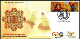 INDIA 2023 JOINT ISSUE WITH OMAN CELEBRATING INDIA AND OMAN'S FRINDSHIP FOLK DANCE STAMP SET FDC FIRST DAY COVER USED - Emissions Communes
